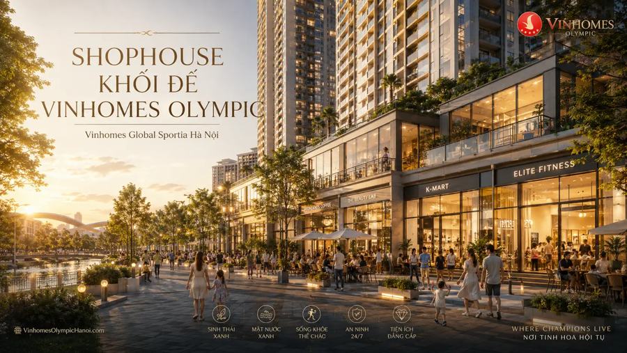 Shophouse khối đế Vinhomes Olympic